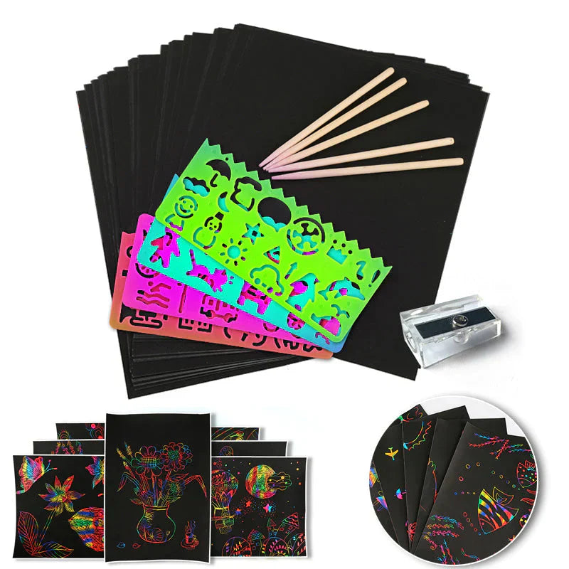 Scratch Art Rainbow Cards