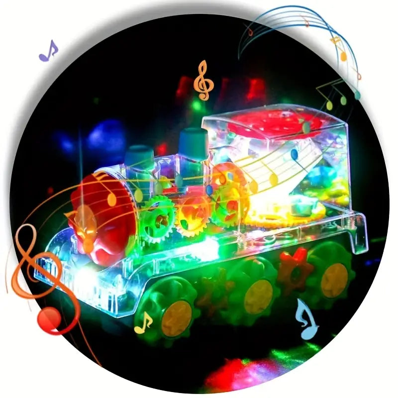 Dancing and glowing music Steam locomotive