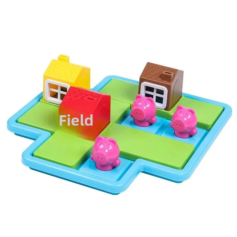 Montessori 3 Little Pigs and the Wolf Puzzle and Skill Game