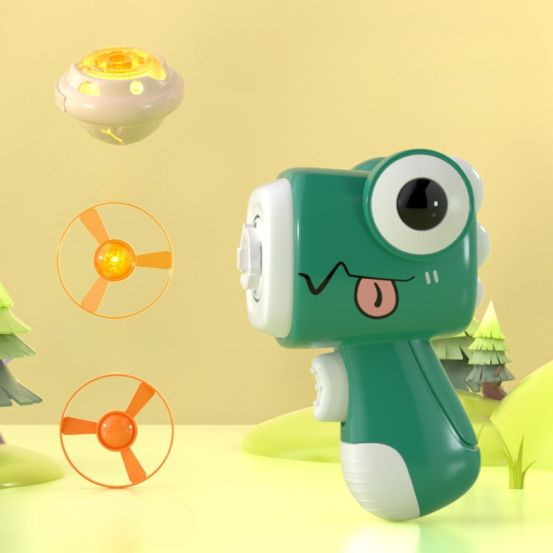 2in1 Dino Spinning Top and Frisbee Launcher Toy