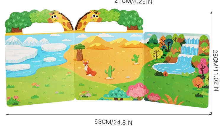 Reusable Montessori sticker books with various themes