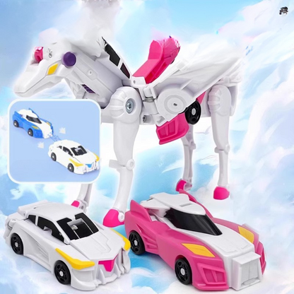 Magnetic unicorn transforming cars