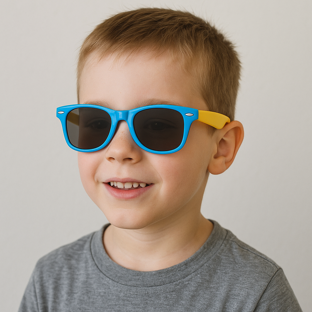 Kids flex sunglasses with flexible unbreakable frames