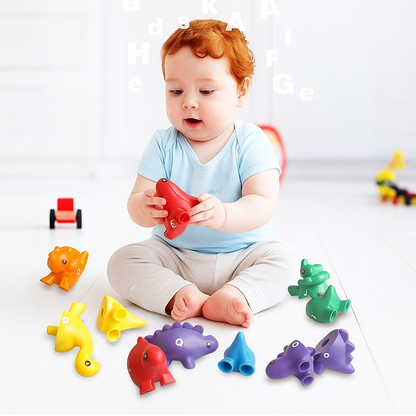 Educational Montessori colours dinosaur sorting game set
