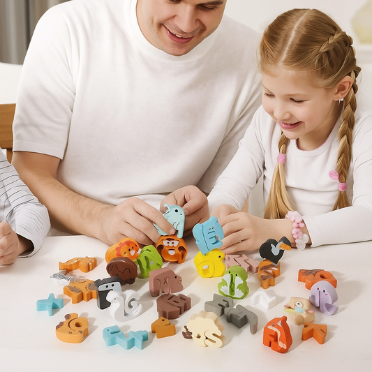 Wooden animal alphabet puzzle - A to Z learning toy for kids