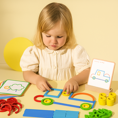 Educational Montessori Sticks and Rings Building Blocks
