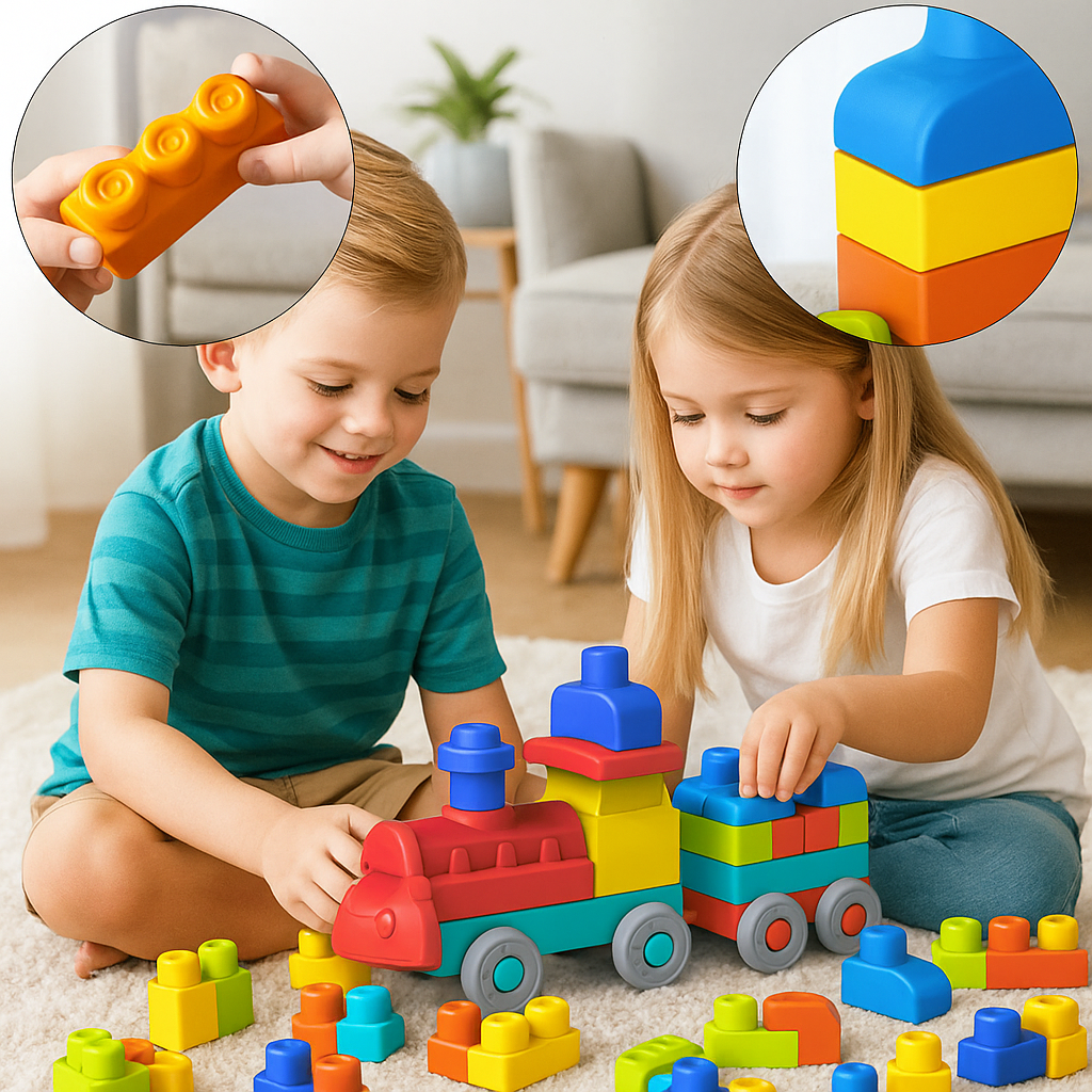 Children's Safe Rubber Building Blocks for Early Education