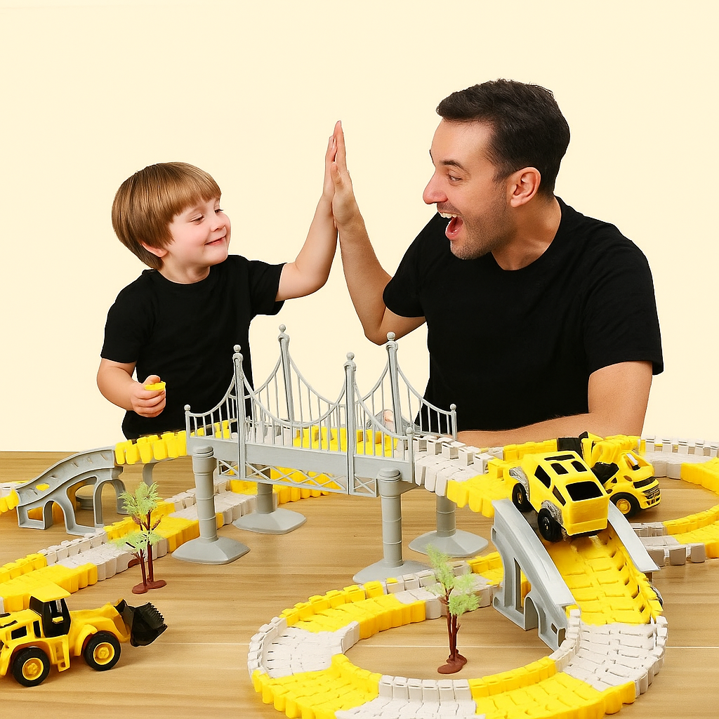 Adventure race track with track cars