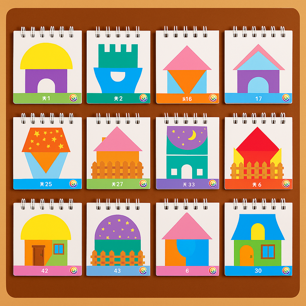 Geometric colours and shapes puzzle game – promotes logical thinking!