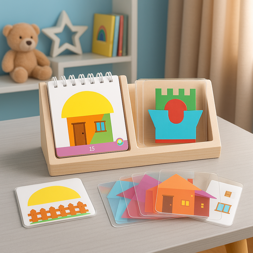 Geometric colours and shapes puzzle game – promotes logical thinking!