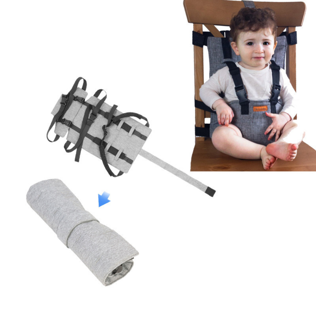 Portable baby seat travel harness