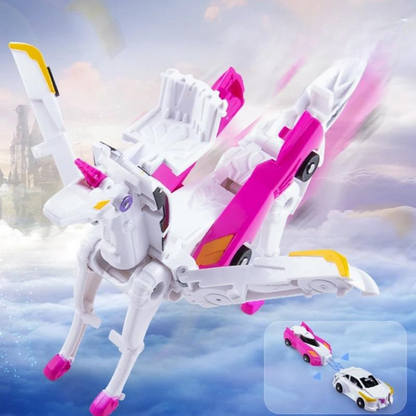 Magnetic unicorn transforming cars