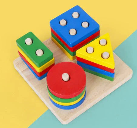 Montessori Wooden Geometric Shapes – Expand Your Child’s Imagination and Coordination