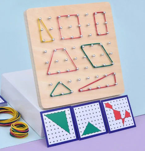 Wooden Geometric Board – Ignite Your Child's Imagination and Spatial Development