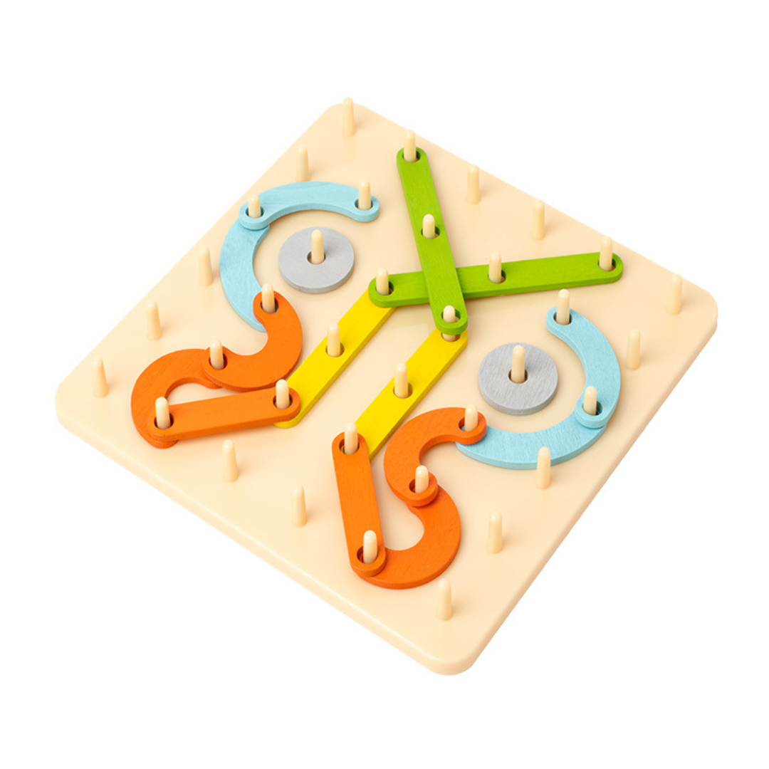 Creative Montessori wooden nail puzzle toy