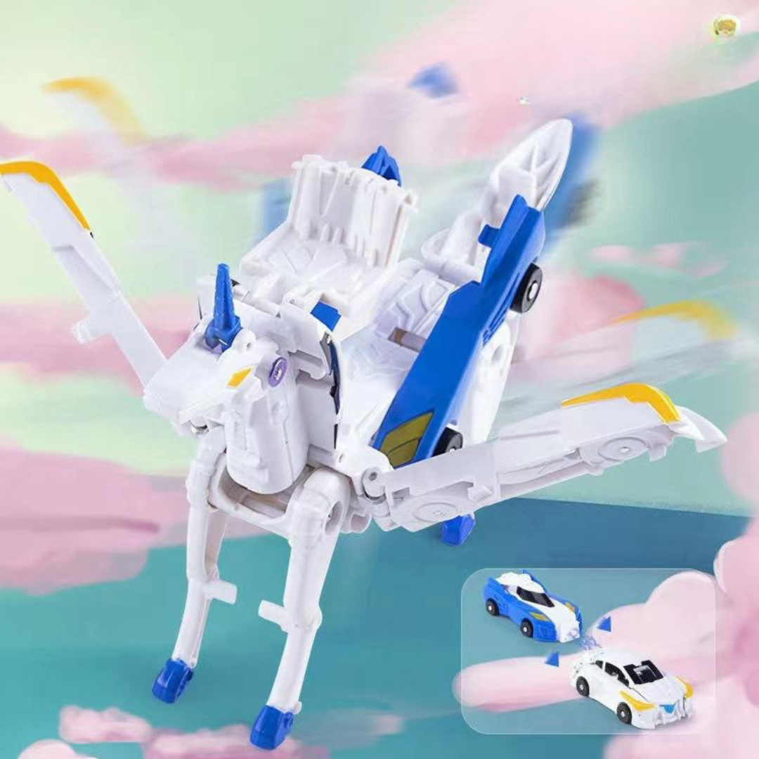 Magnetic unicorn transforming cars