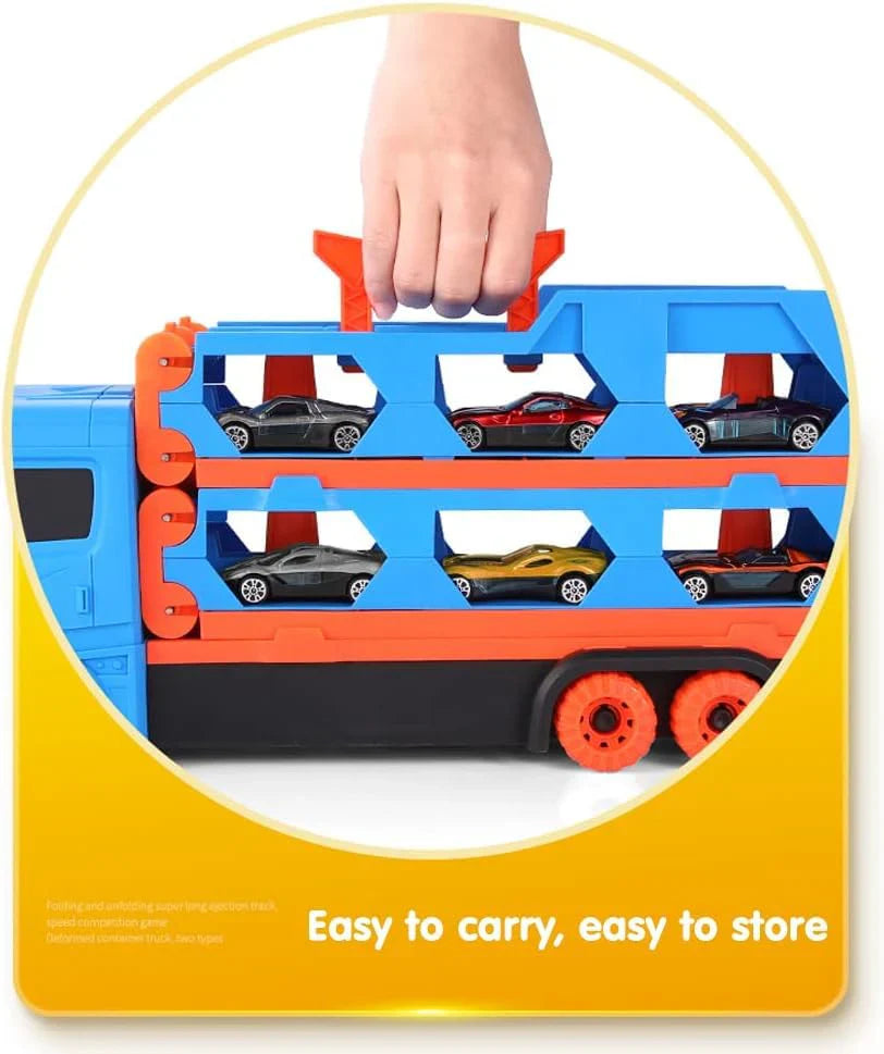Car Play Truck with Foldable Catapult Race Track