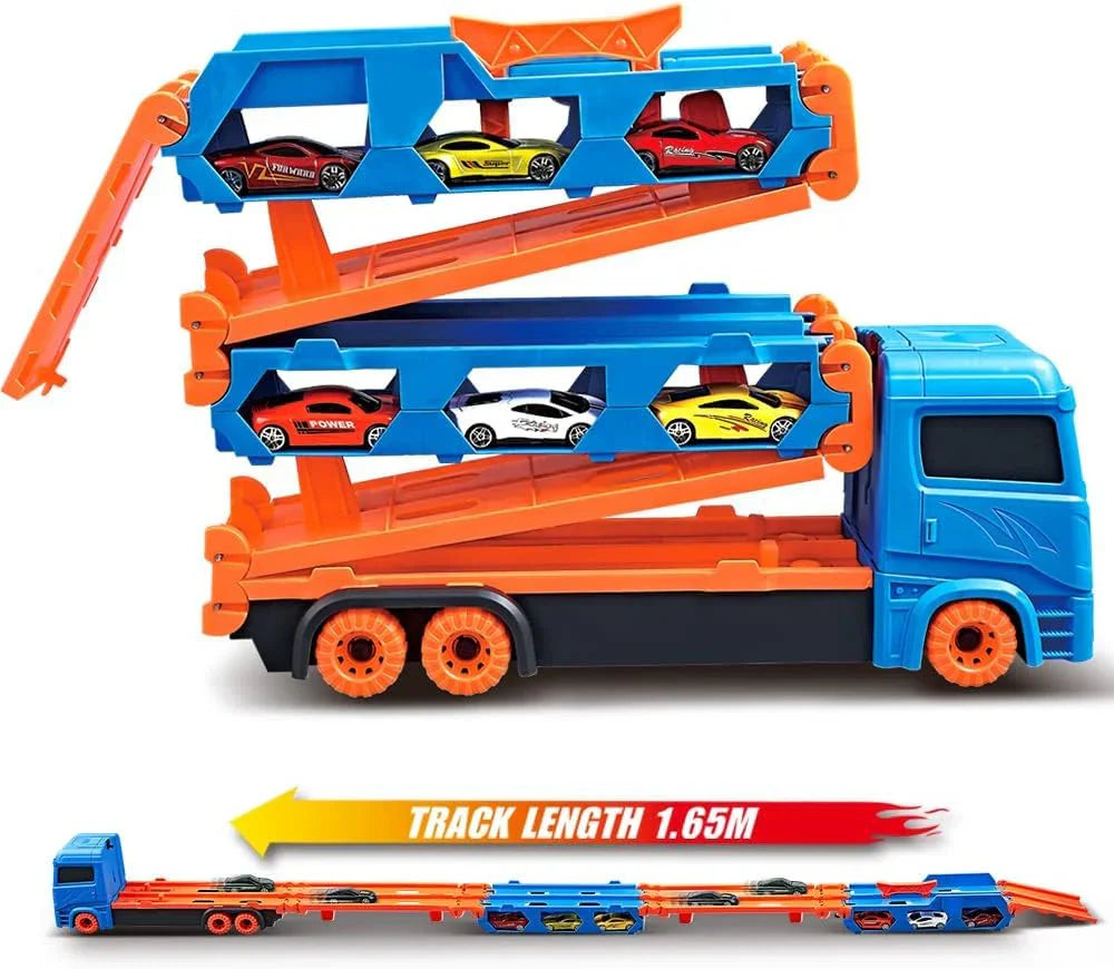 Car Play Truck with Foldable Catapult Race Track