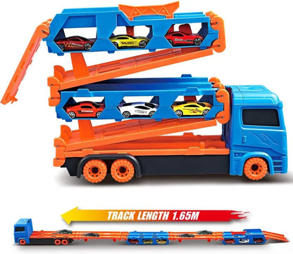 Car Play Truck with Foldable Catapult Race Track