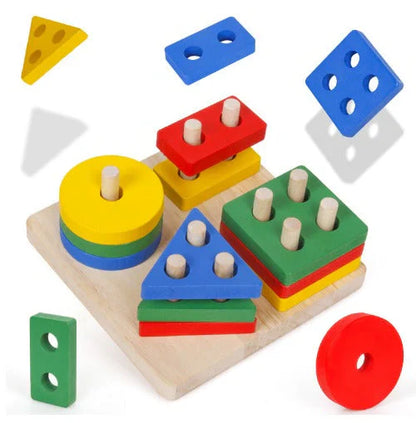 Montessori Wooden Geometric Shapes – Expand Your Child’s Imagination and Coordination