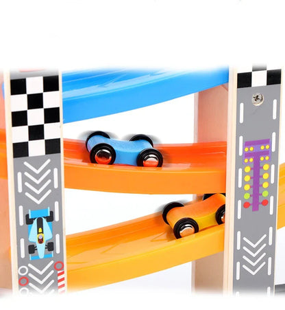 Wooden Car Ramp Race Track – Nostalgic Fun for Little Car Fans