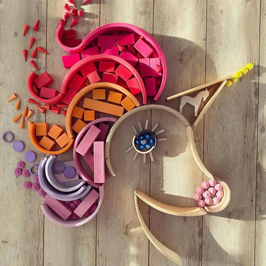 Rainbow Blocks - Wooden Building Bricks