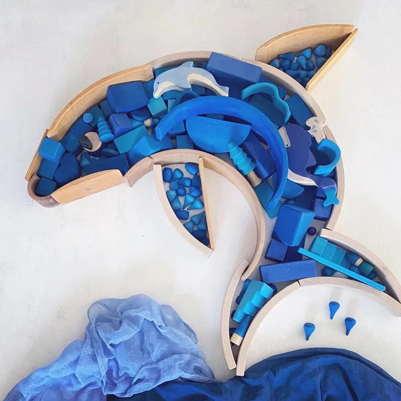 Rainbow Blocks - Wooden Building Bricks