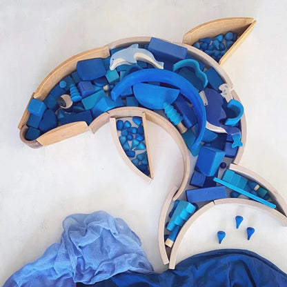 Rainbow Blocks - Wooden Building Bricks