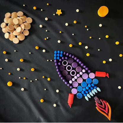 Rainbow Blocks - Wooden Building Bricks