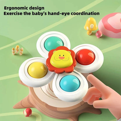 Cute suction cup toy for babies Set of 3