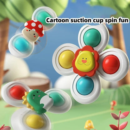 Cute suction cup toy for babies Set of 3