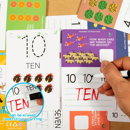 Reusable number and letter tracing book for childrens