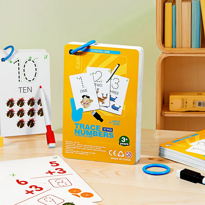 Reusable number and letter tracing book for childrens