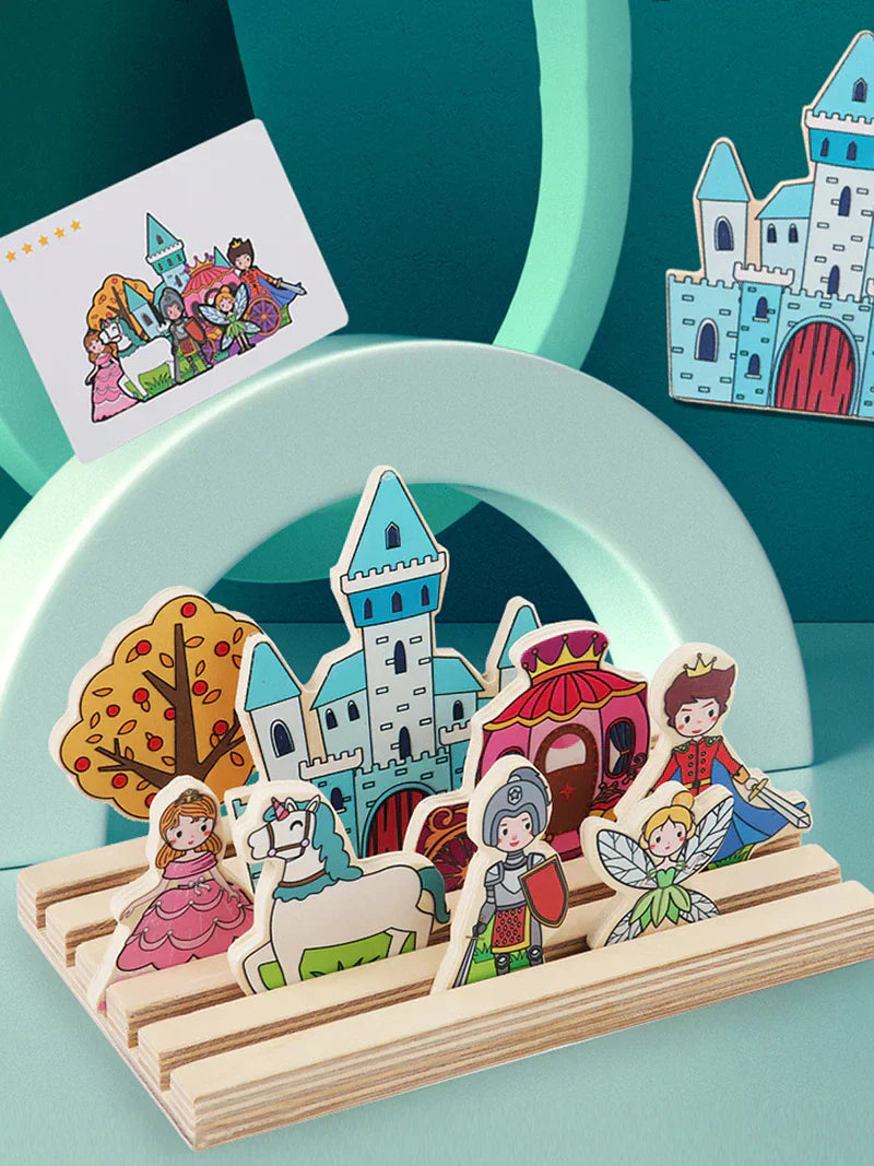 Animal Puzzle Adventure-Wooden Princess Castle