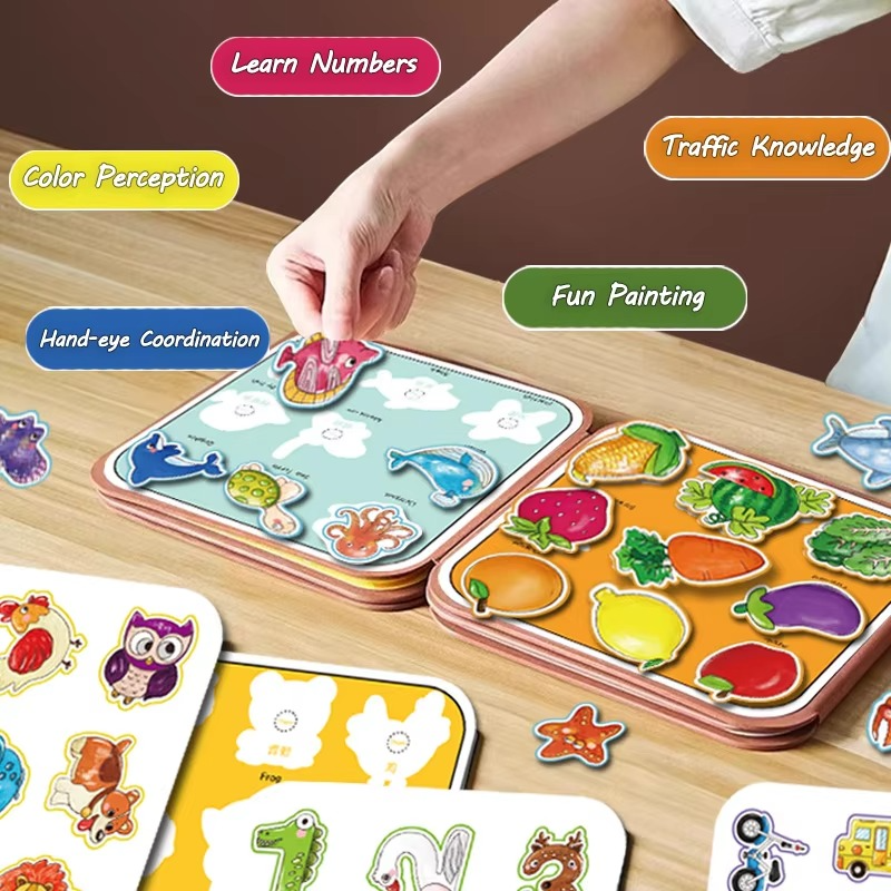 2-in-1 Magical Montessori Story Book for Drawing and Playing