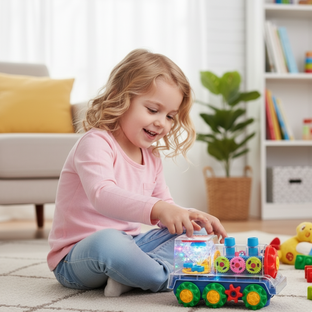 Dancing and glowing music Steam locomotive