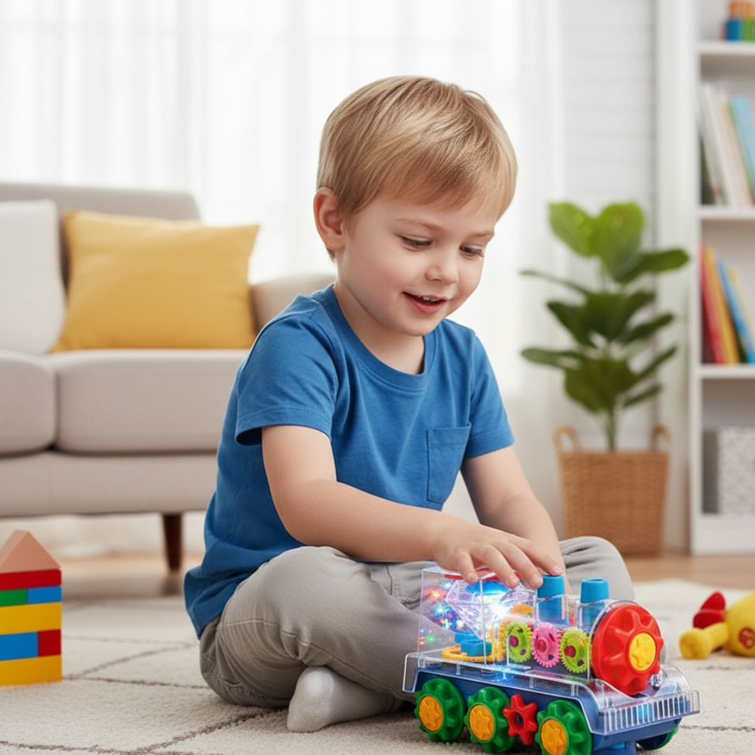 Dancing and glowing music Steam locomotive