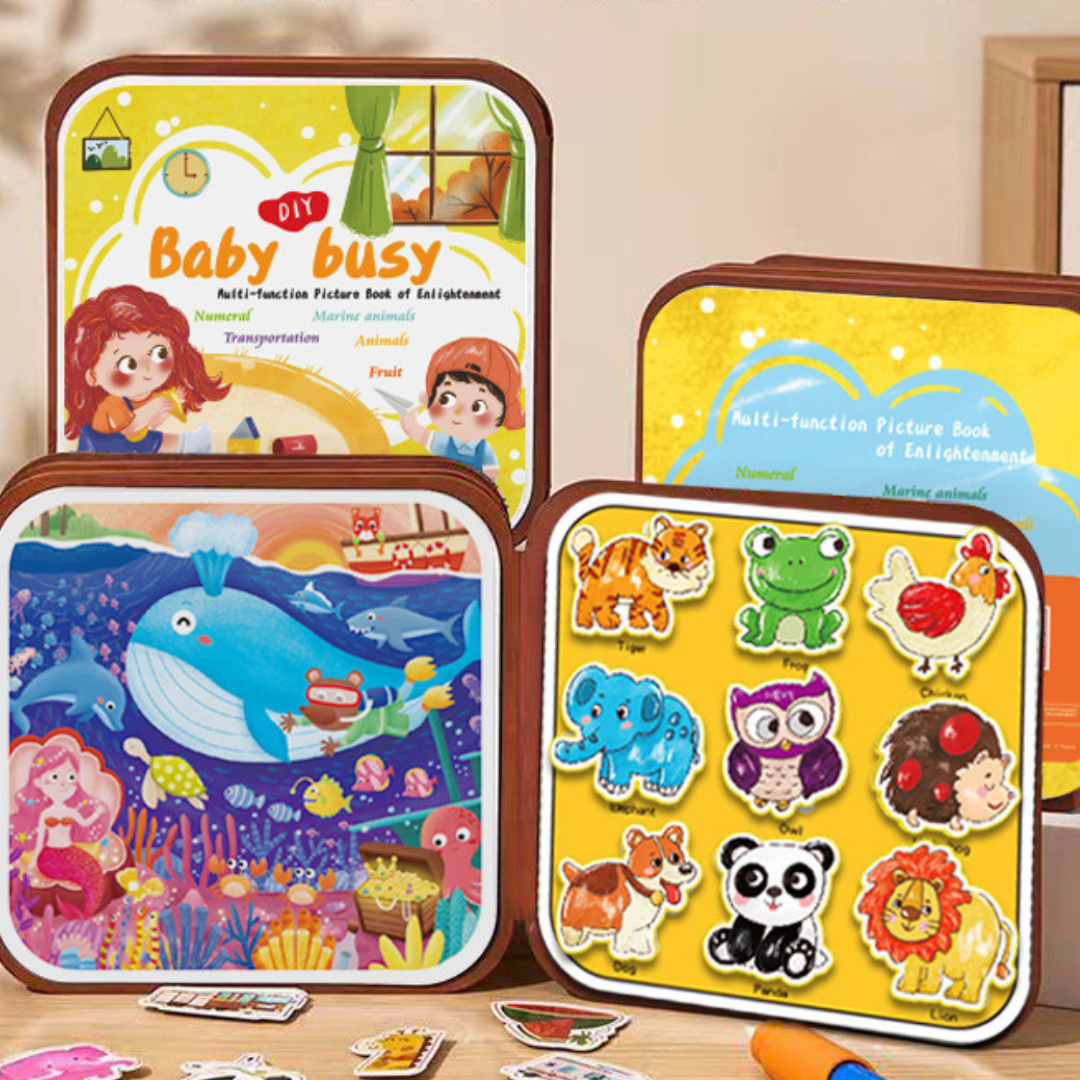 2-in-1 Magical Montessori Story Book for Drawing and Playing