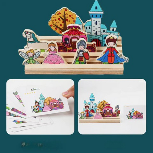 Animal Puzzle Adventure-Wooden Princess Castle