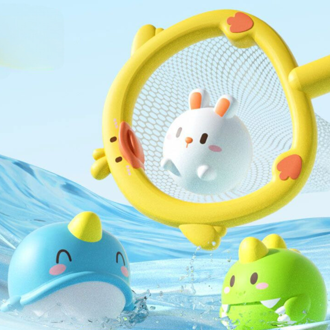 Self-Illuminating Bath Toy with Net