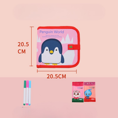 Portable reusable drawing book for children