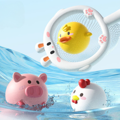 Self-Luminous Bath Toy with Landing Net