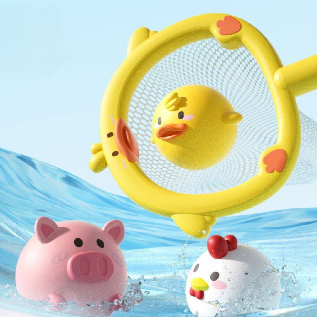 Self-Illuminating Bath Toy with Net