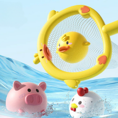 Self-Illuminating Bath Toy with Net