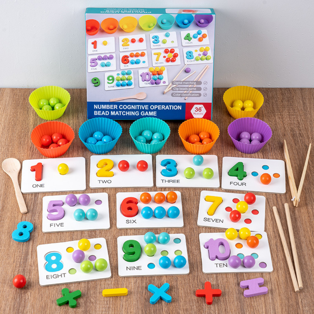 Montessori Ball Number and Colour Sorting Set for Learning to Count