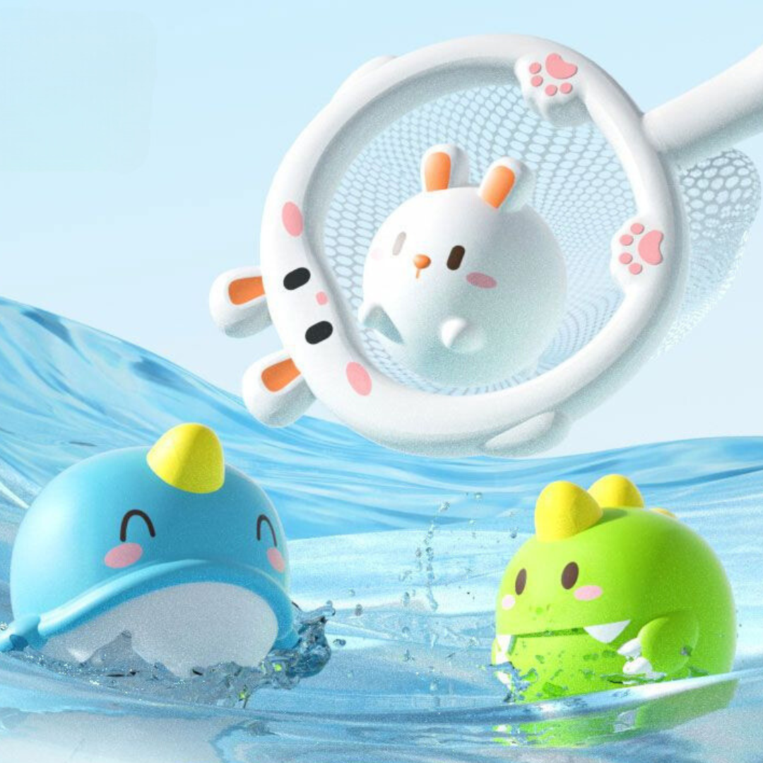 Self-Luminous Bath Toy with Landing Net