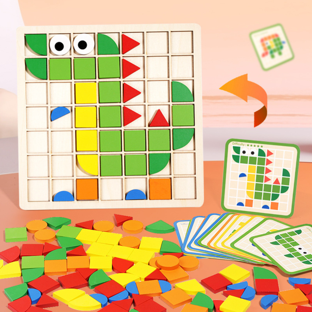 Montessori Mosaic Puzzle Colours and Shapes Game