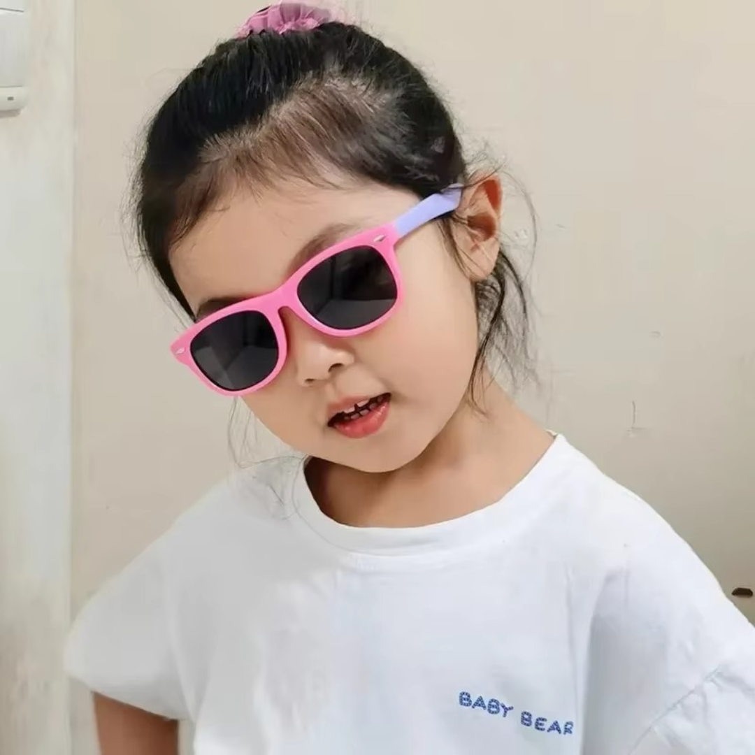 Kids flex sunglasses with flexible unbreakable frames