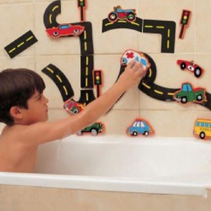 Self-adhesive Roads & Car Bath Toy