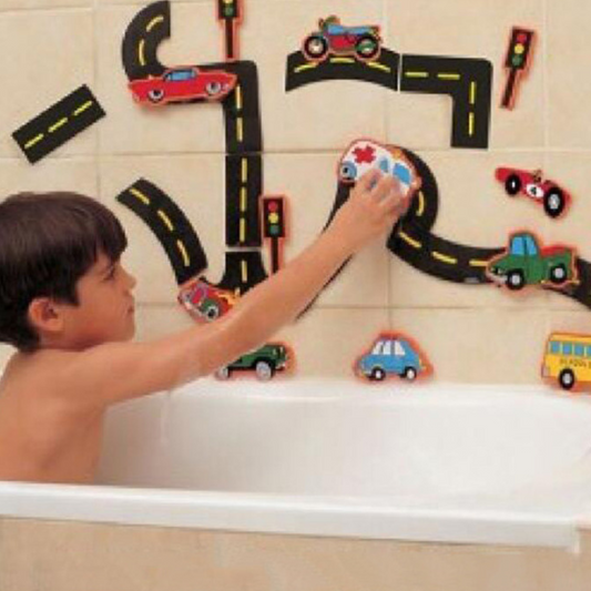 Self-adhesive Roads & Car Bath Toy